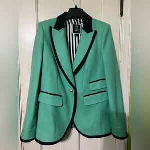 JUICY COUTURE Heartbreaker Sea Foam Green Moleskin Blazer size 8